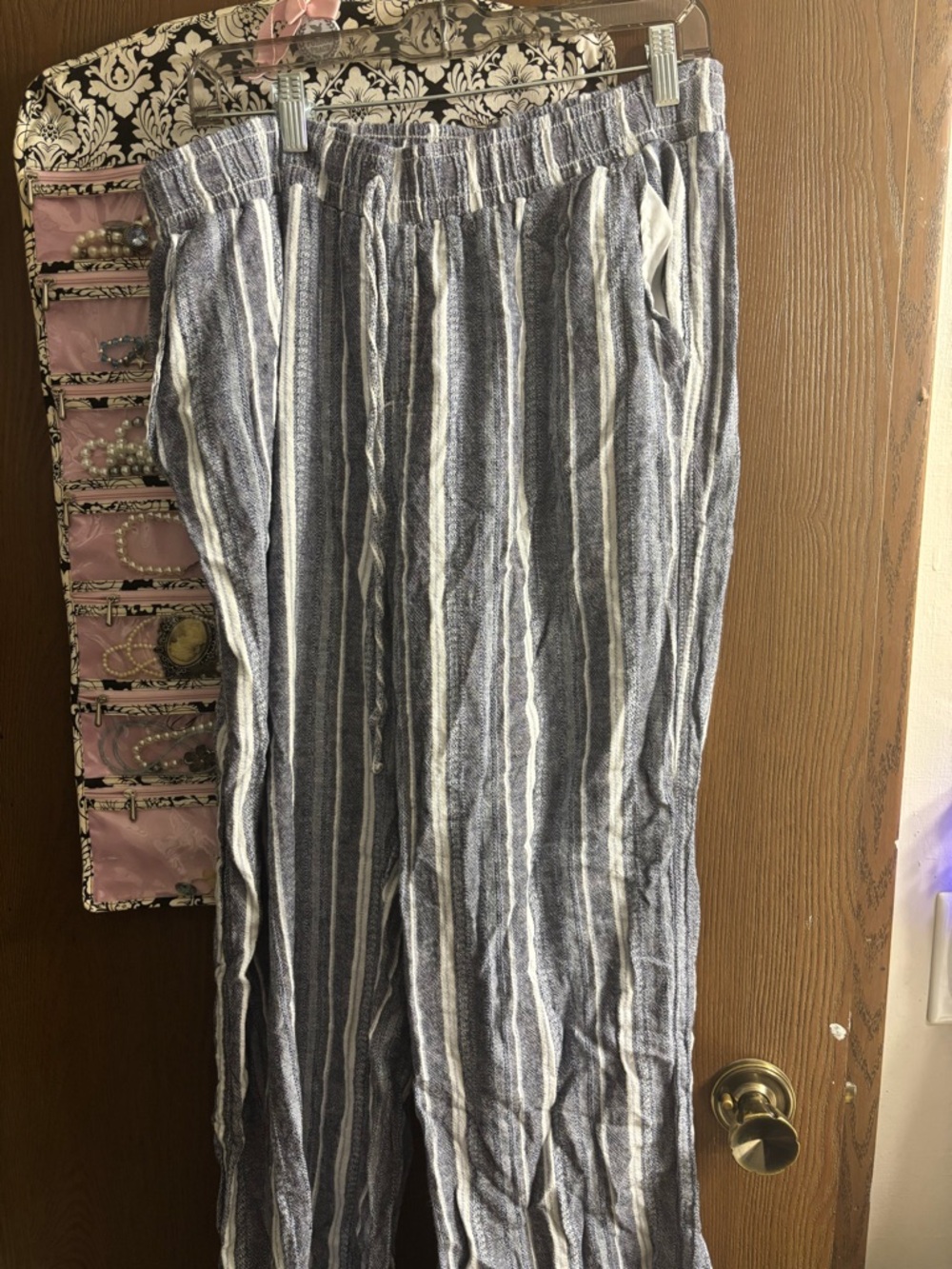 Briggs New York Blue & White Striped Drawstring Joggers